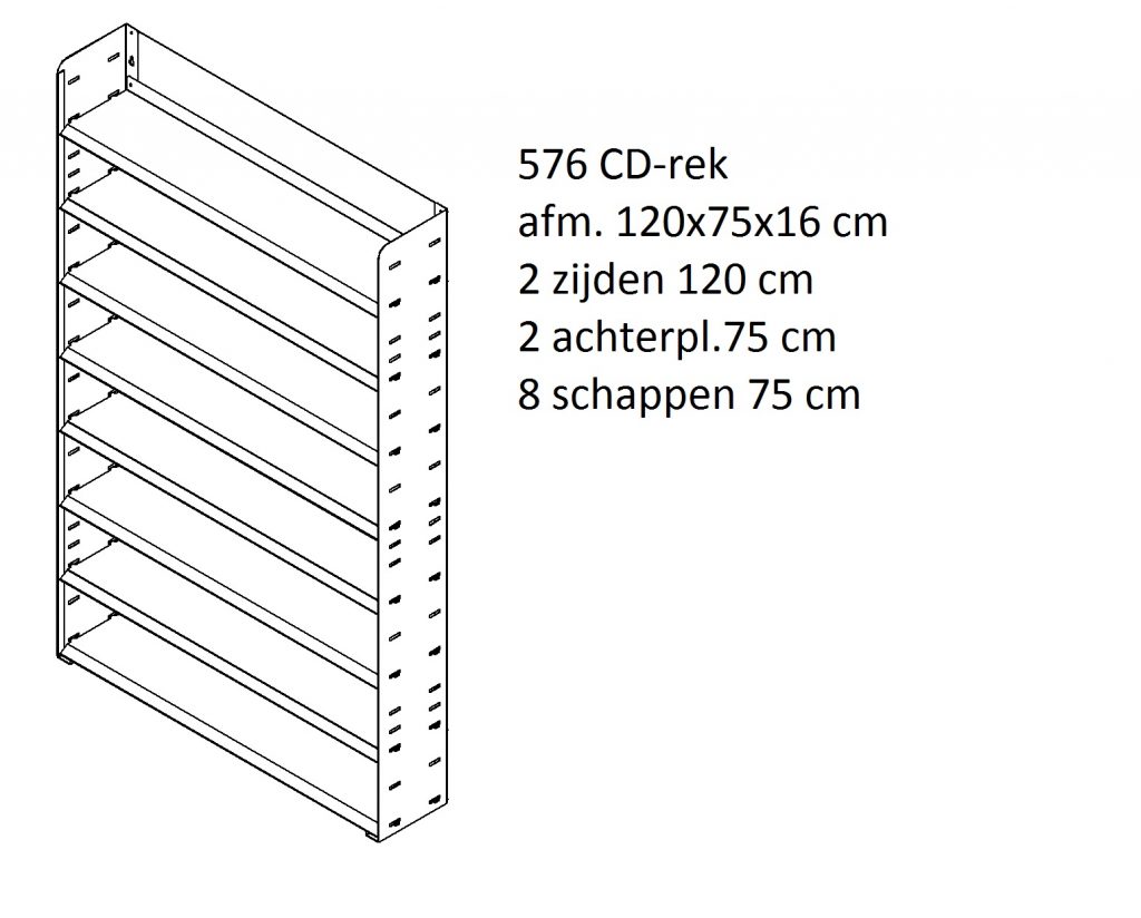 A7 576 CD-Rek 120x75x16cm – CD-Rek.nl | Oer-Design.nl